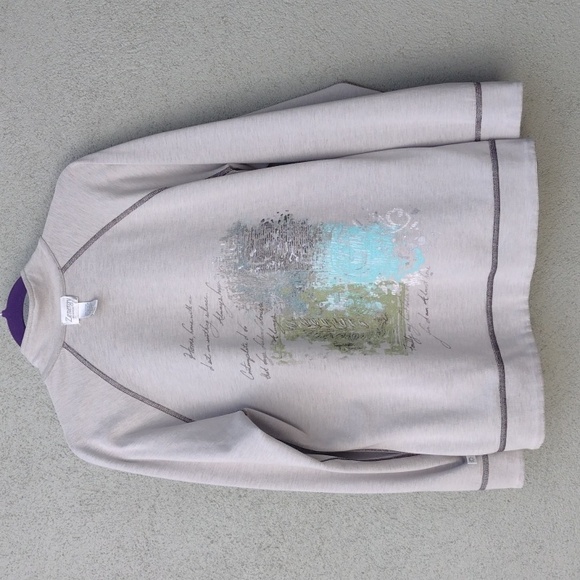 Chico's Zenergy Reversible Brown Off-White Poetry Athletic Jacket 2 (L/12) - Picture 7 of 11